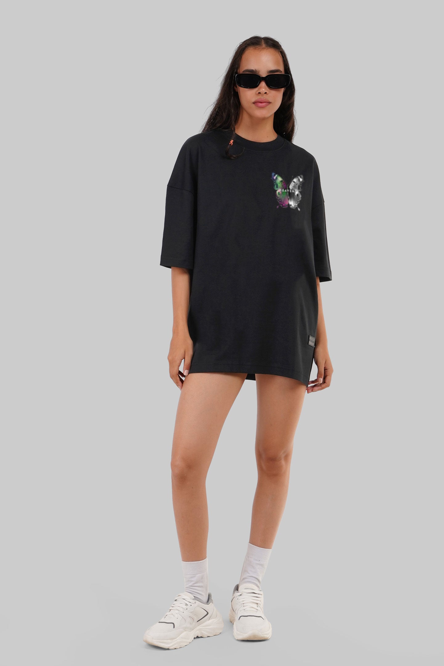 Butterfly Heaven Black Baggy Fit T-Shirt Women