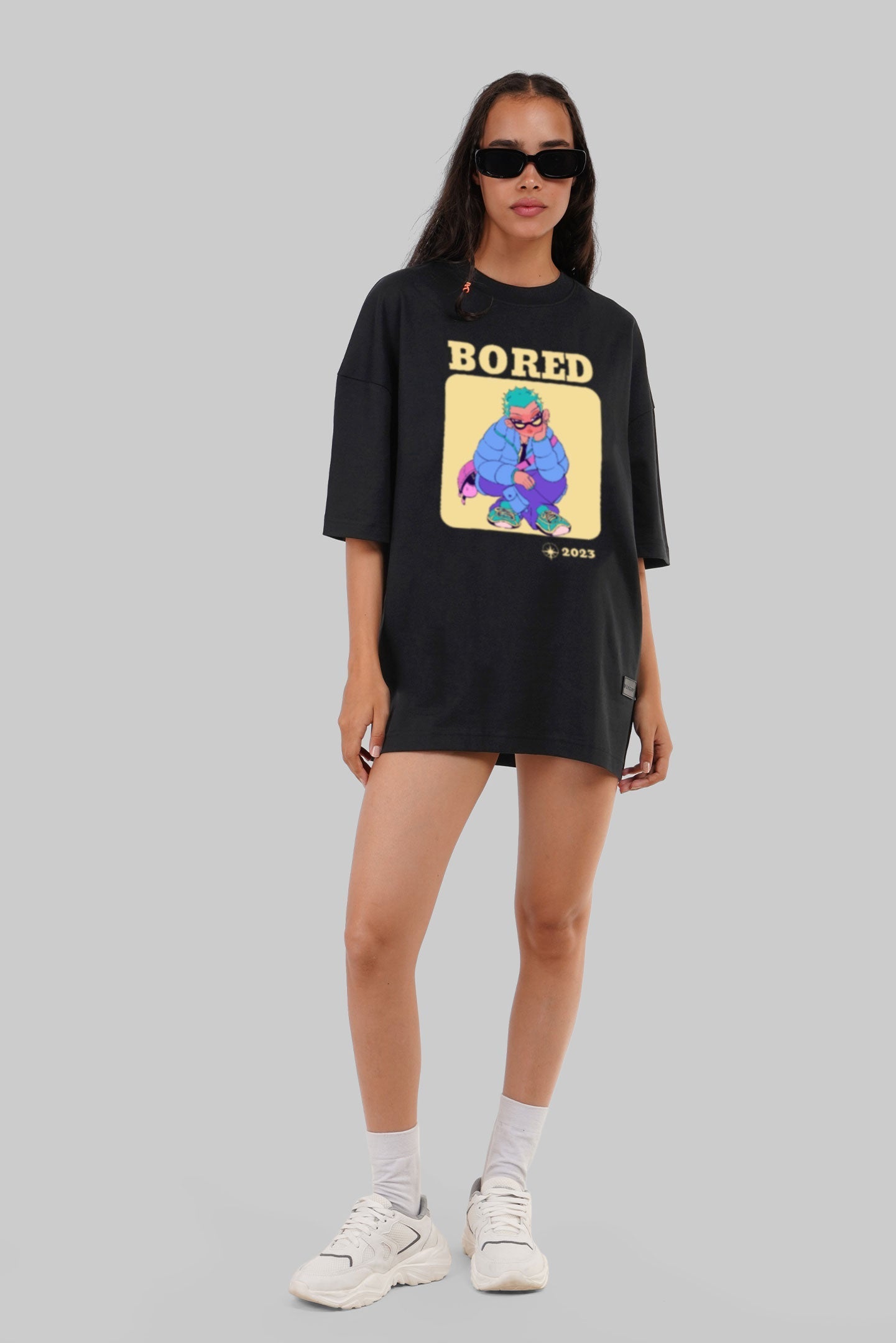Bored Black Baggy Fit T-Shirt Women