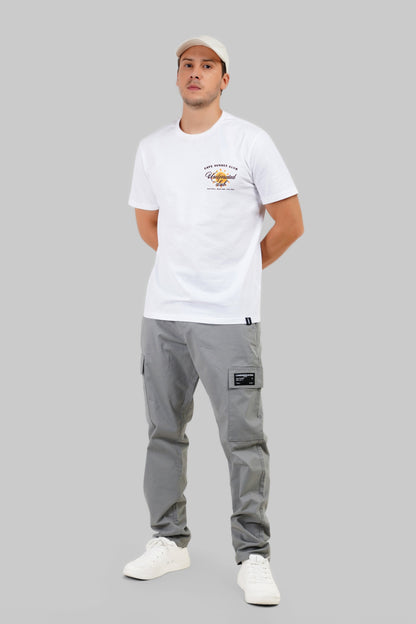 Cafe Underrated Club White Regular Fit T-Shirt Men