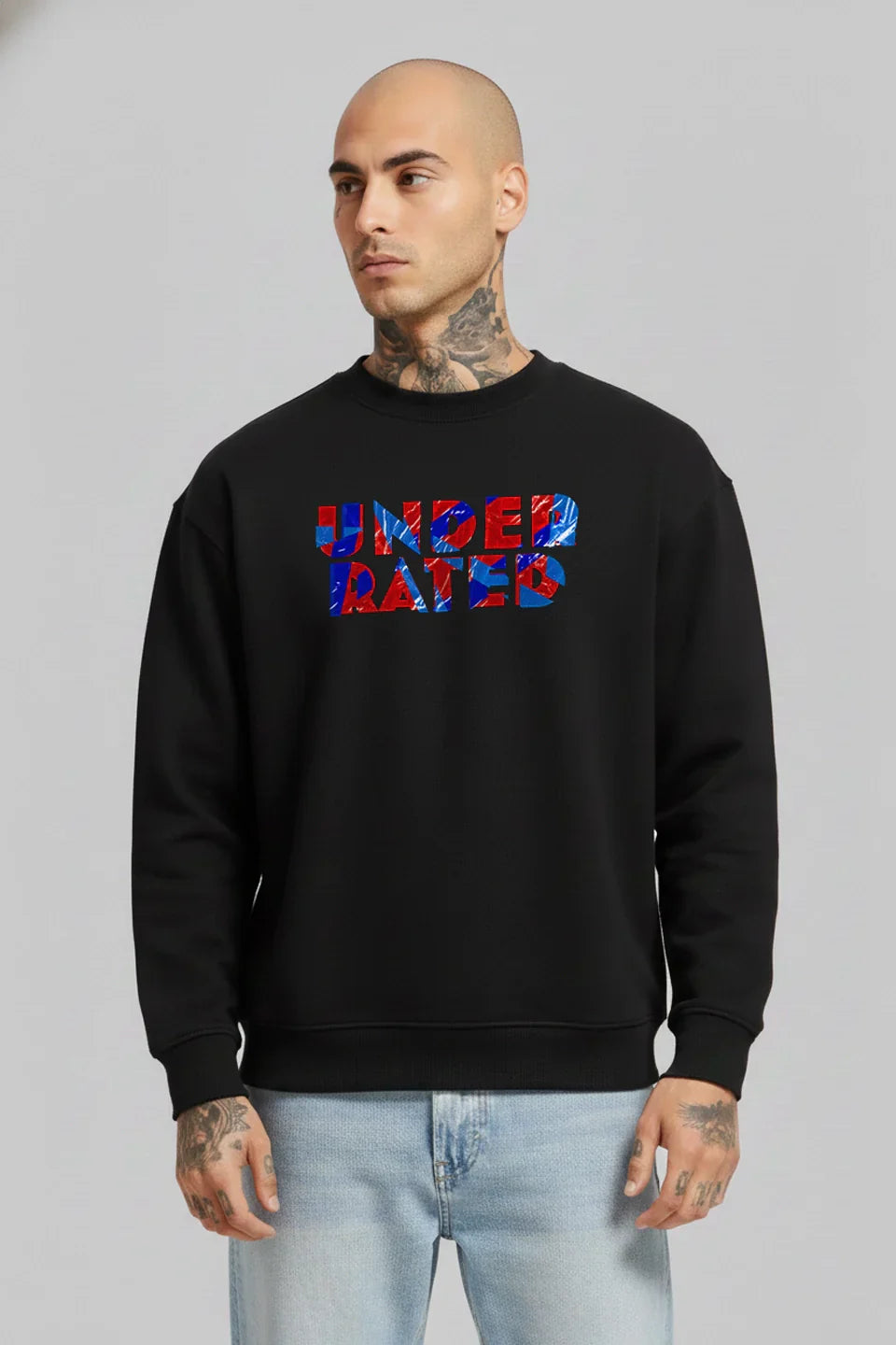 Vivid Abstract Black Graphic Sweatshirt