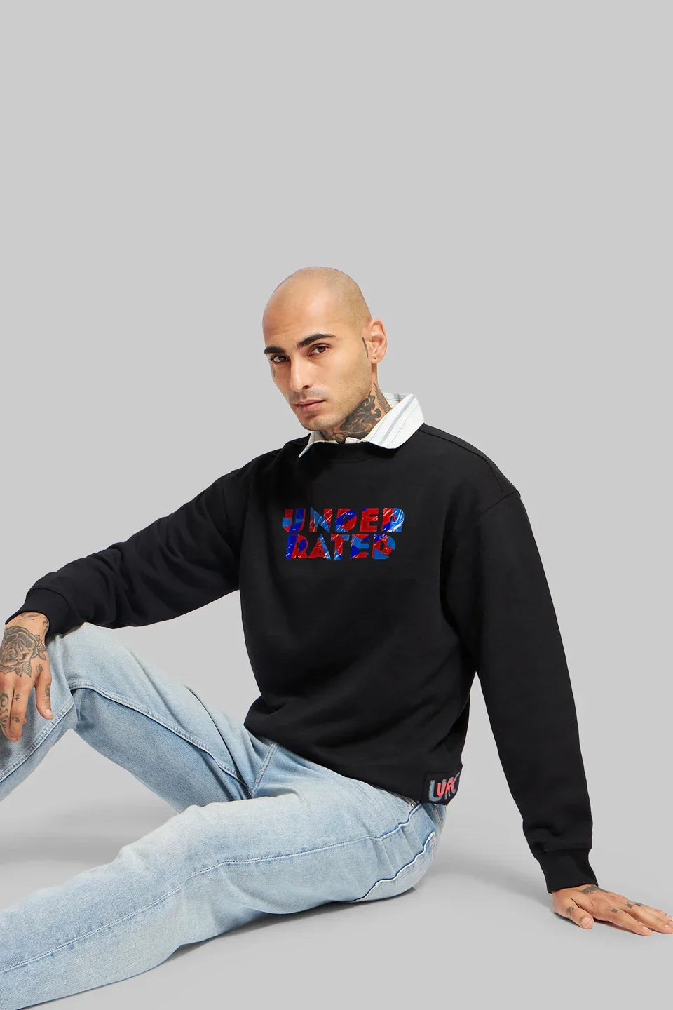 Vivid Abstract Black Graphic Sweatshirt