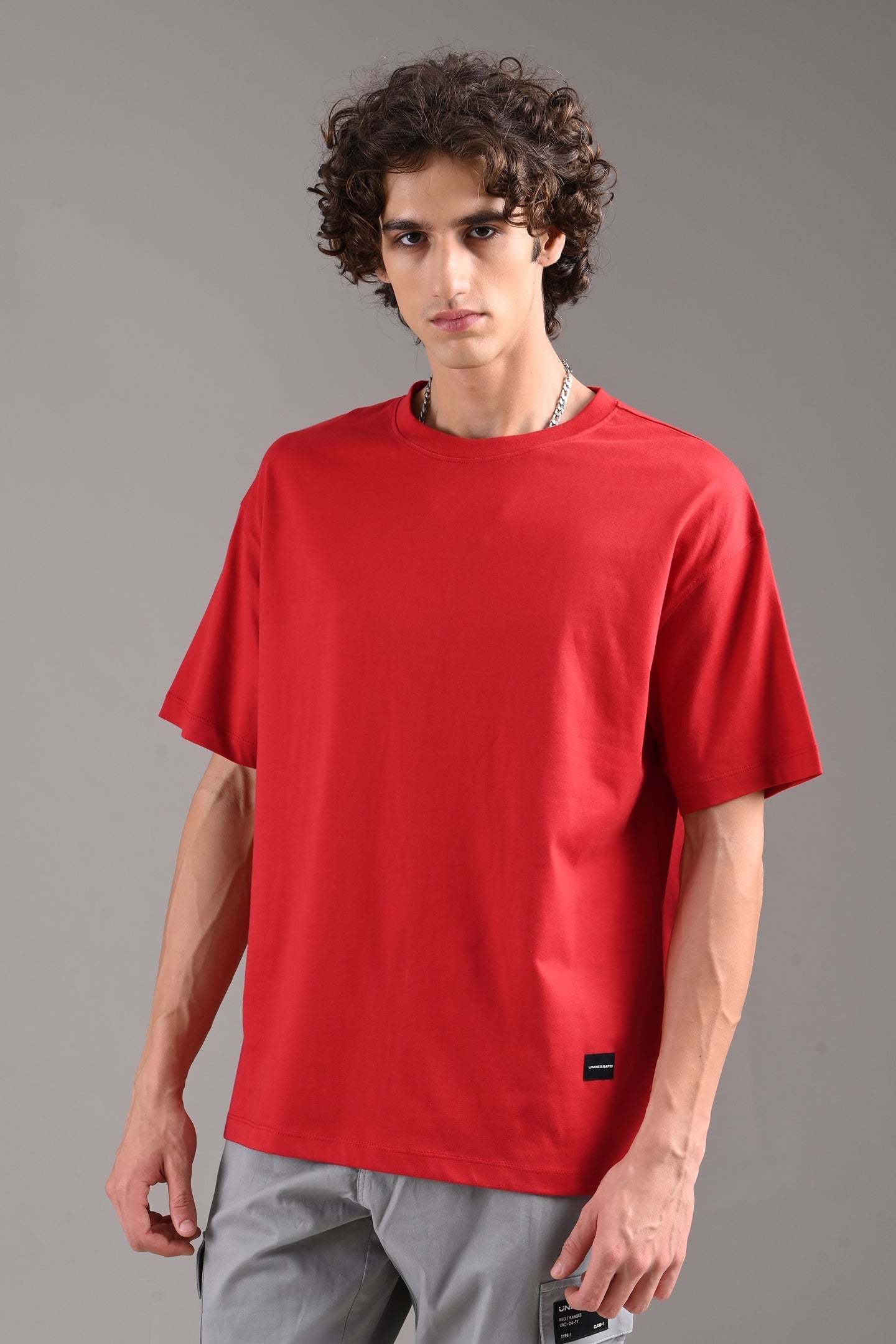 Pack of 4 Oversized T-shirts - White/Lilac/Red/Navy