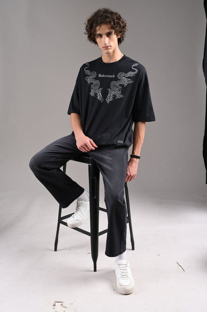 URC Dragon Black Baggy Fit T-Shirt Men