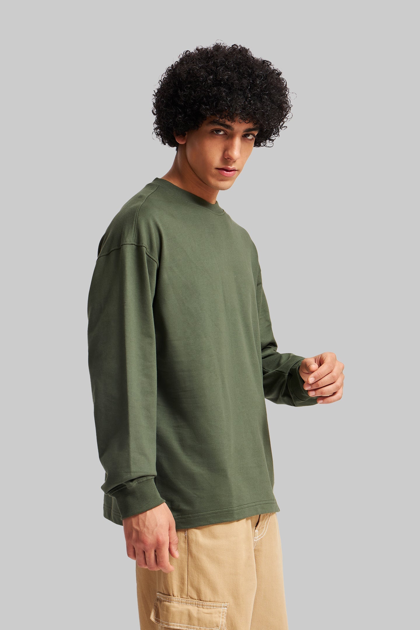 Olive Green Solid T-Shirt