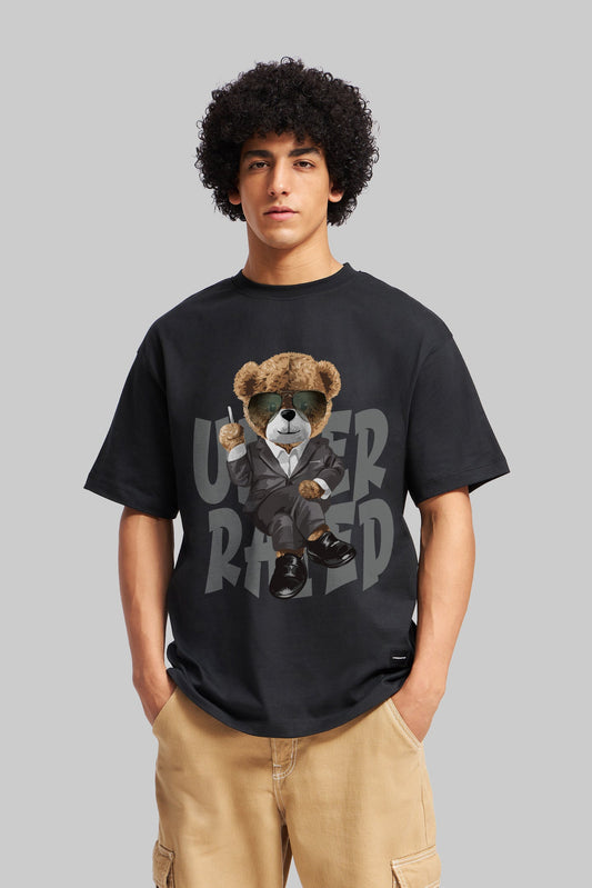 Underrated Teddy Black Oversized Fit T-Shirt Men