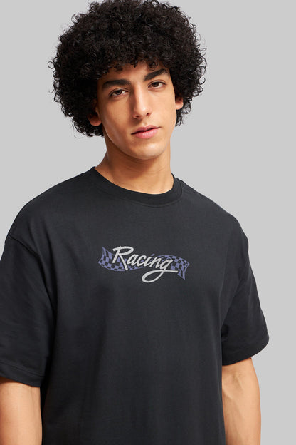 Live To Ride Underrated Black Oversized Fit T-Shirt Men
