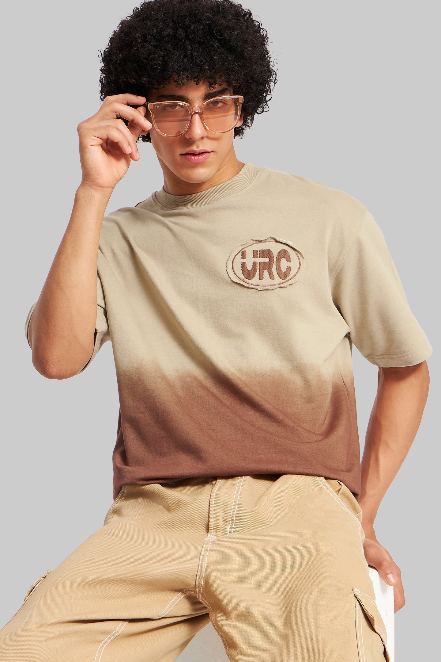 URC Badge Brown Ombre Washed T-shirt