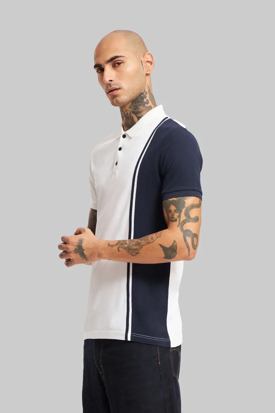 Pack of 2 White Men's Polo T-shirt combo