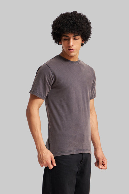 Solid Grey Acid Washed Tee