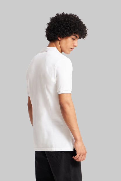 White Logo Tape Polo T-Shirt