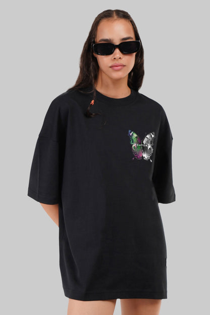 Butterfly Heaven Black Baggy Fit T-Shirt Women