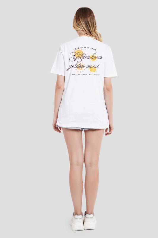 Cafe Underrated Club White Boyfriend Fit T-Shirt Women