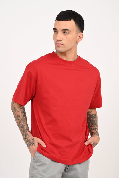 Pack of 4 Oversized T-shirts - Black/White/Red/Blue