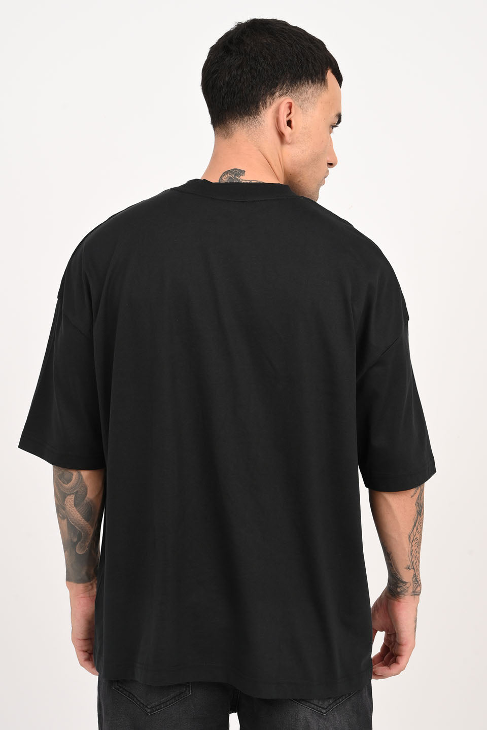 World Map Travel Black Baggy Fit T-Shirt Men