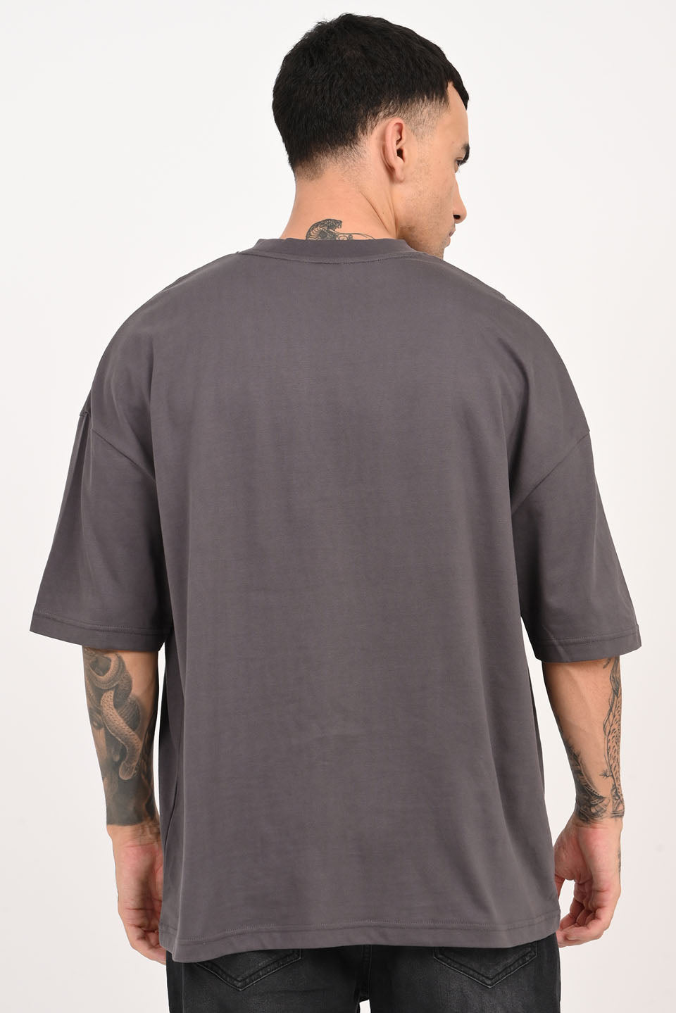 Wander Postcard Dark Grey Baggy Fit T-Shirt Men