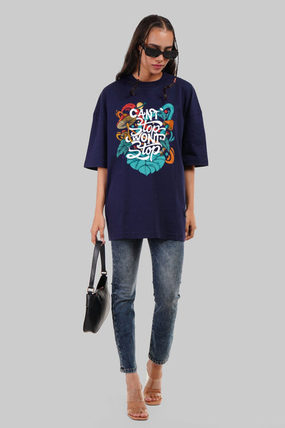 Unstoppable Navy Blue Baggy Fit T-Shirt Women