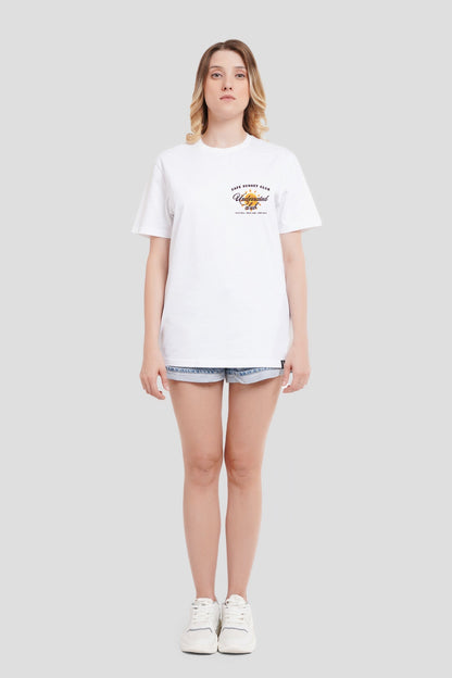Cafe Underrated Club White Boyfriend Fit T-Shirt Women