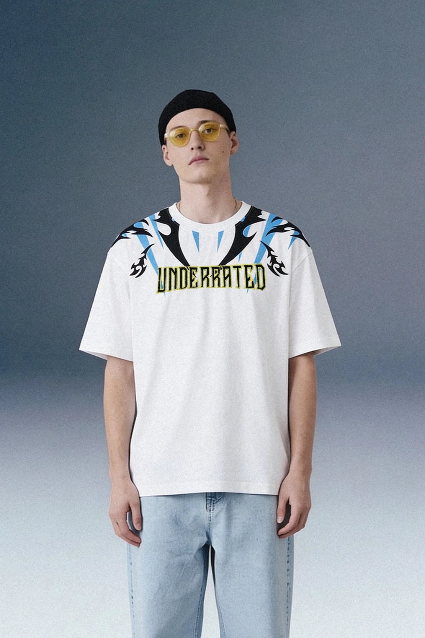 Rage Mode White Oversized T-shirt Men