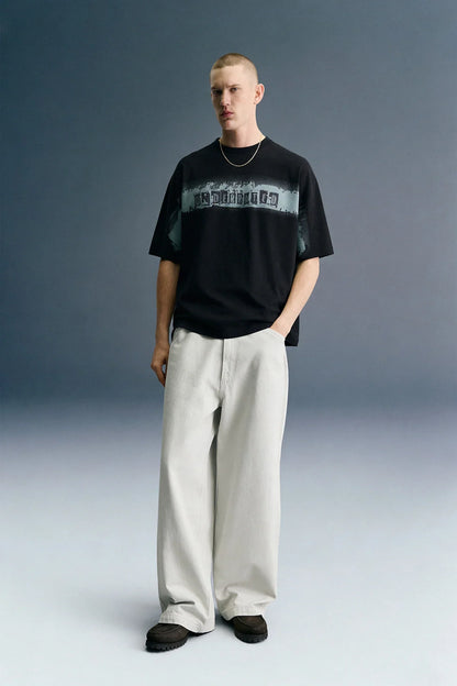 Metal Fade Black Oversized T-shirt Men