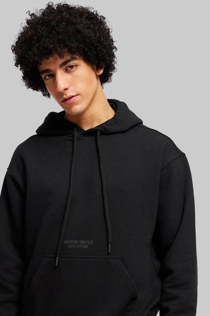 Black Pigment Print Hoodie