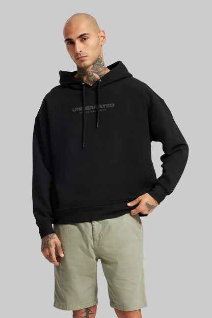 Deep Black Printed Hoodie