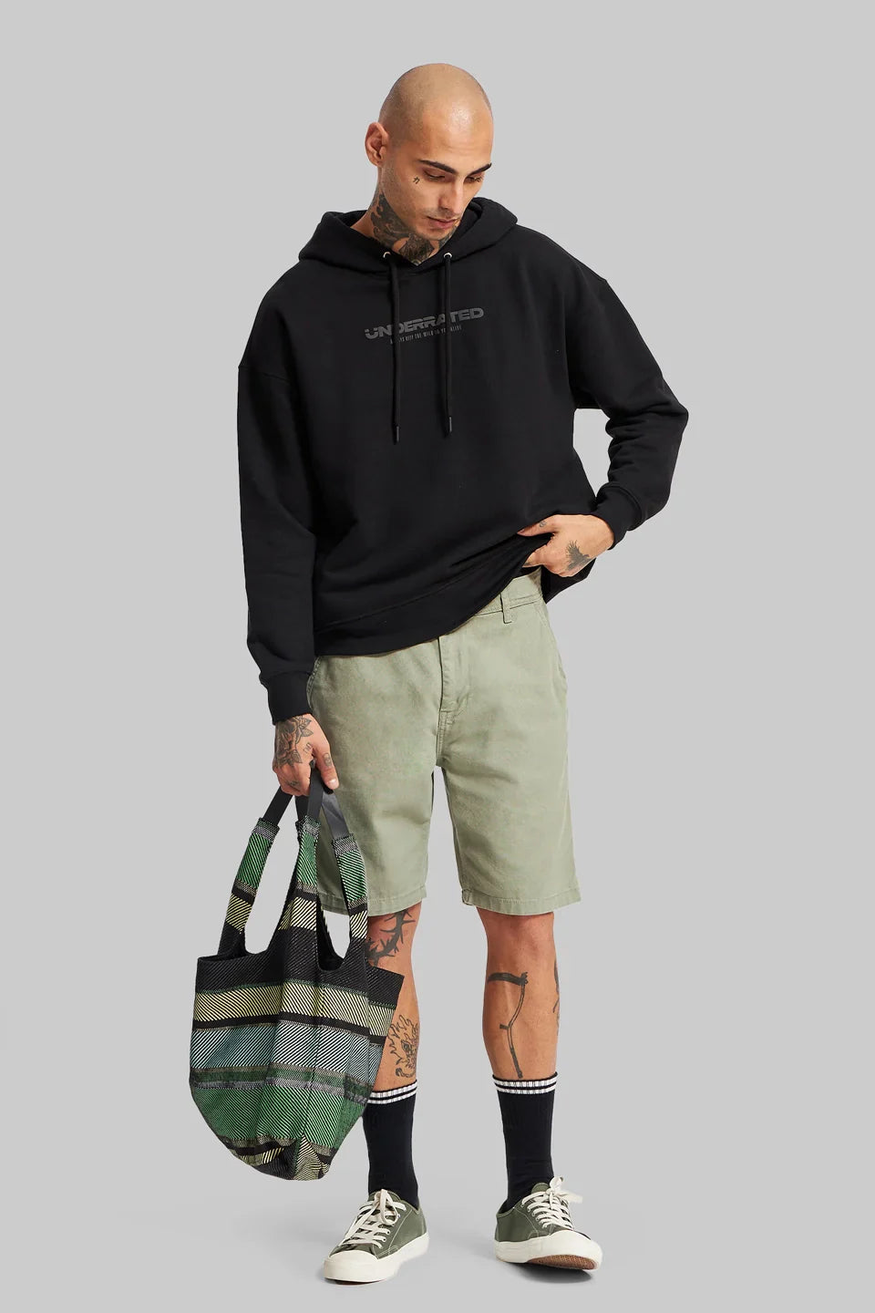 Deep Black Printed Hoodie