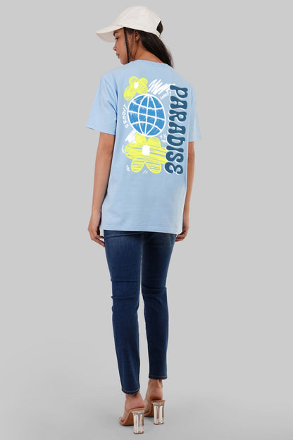 Paradise Sky Blue Boyfriend Fit T-Shirt Women