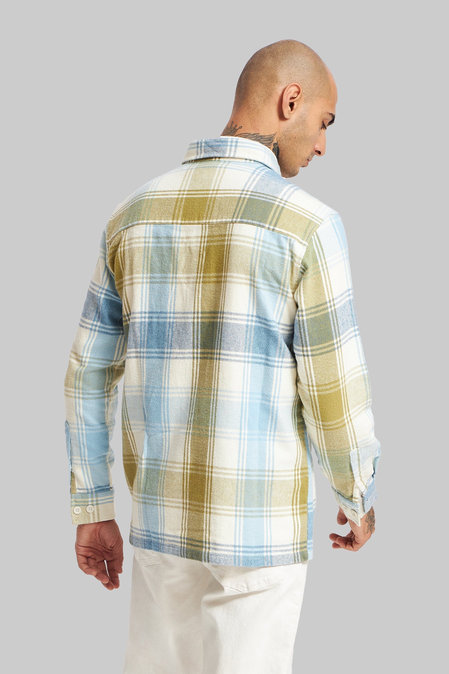 Blue Plaid Check Shacket