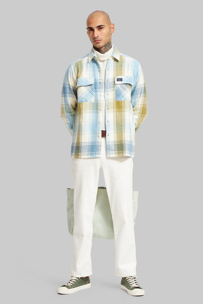 Blue Plaid Check Shacket