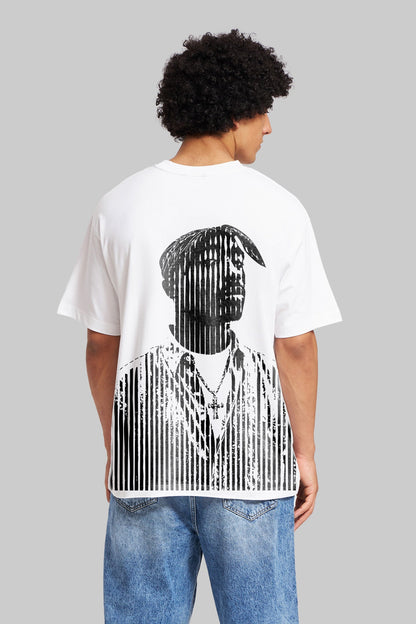 Tupac White Oversized Fit T-Shirt Men
