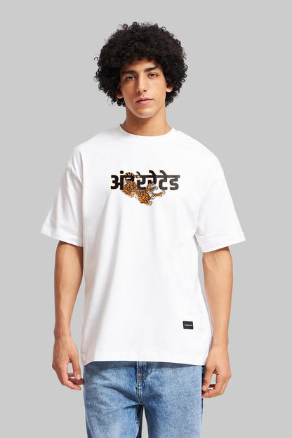 Tigerrated White Oversized Fit T-Shirt Men