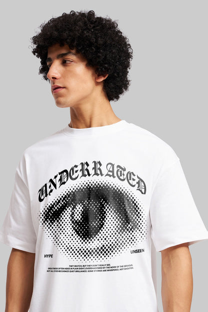 Unseen Hype White Oversized Fit T-Shirt Men