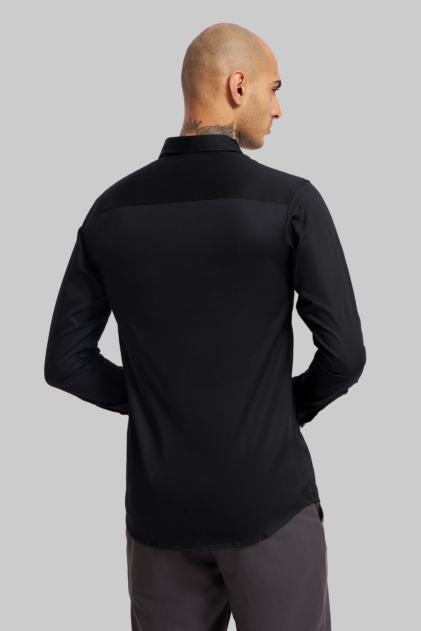 Black Solid Slim Fit Shirt
