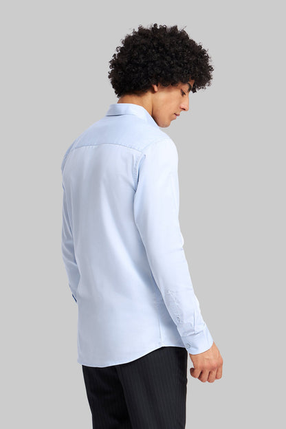Light Blue Solid Slim Fit Shirt