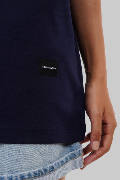 Day Night Shades Navy Blue Oversized Fit T-Shirt Women