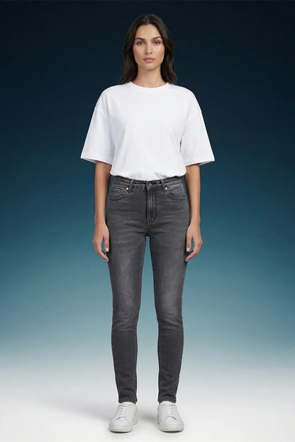 Grey High Rise Skinny Women Jeans