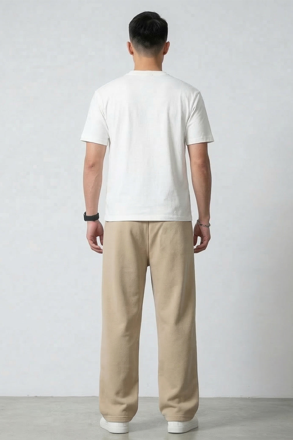 Beige Cotton Joggers