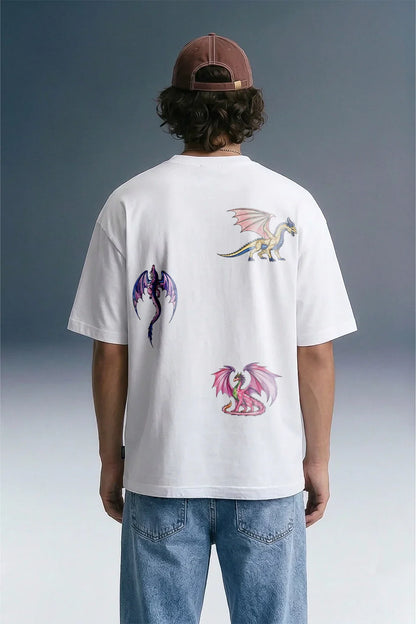 Dragon White Oversized T-shirt Men
