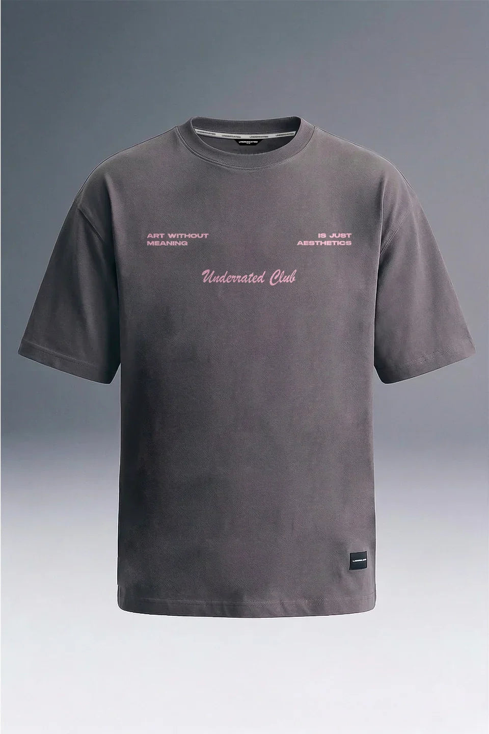 Aesthetic Logic Grey Oversized T-shirt Men