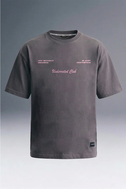 Aesthetic Logic Grey Oversized T-shirt Men