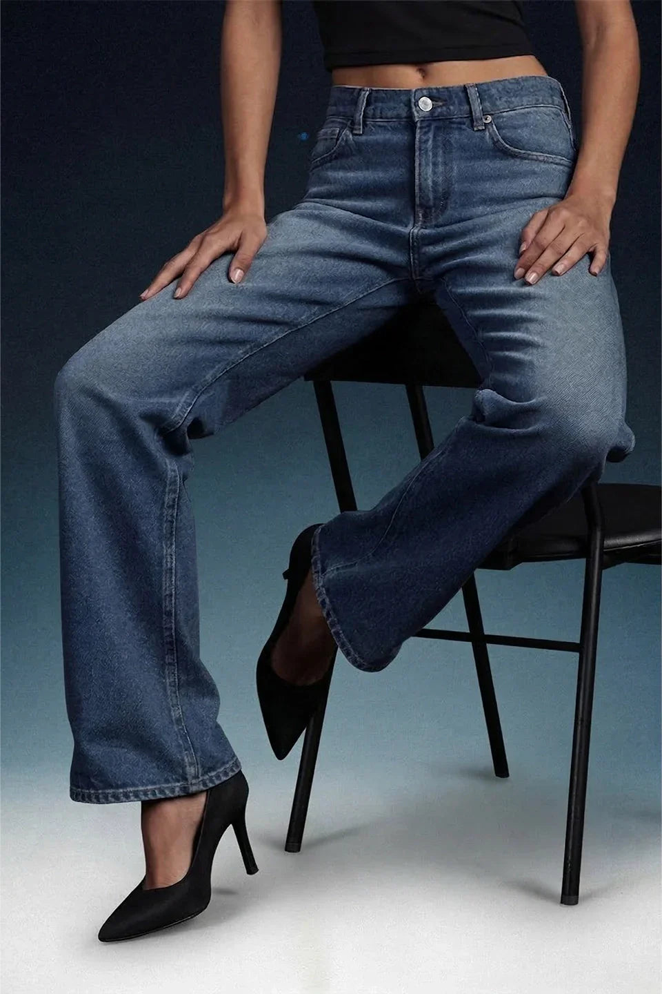 Blue High Rise Bootcut Women Jeans
