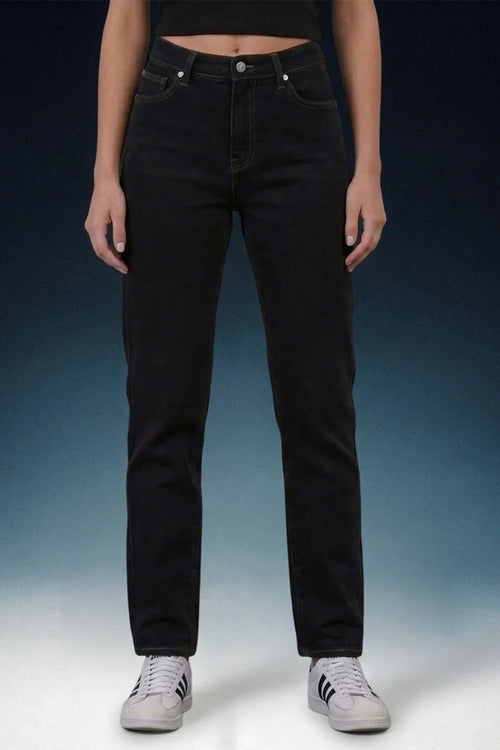 Black High Rise Mom Fit Women Jeans