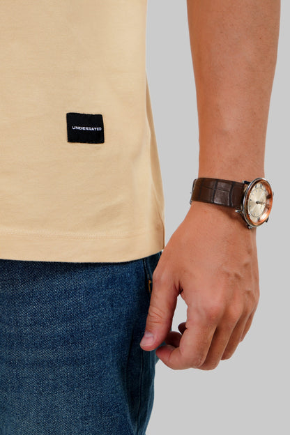Break Norms Beige Oversized Fit T-Shirt Men