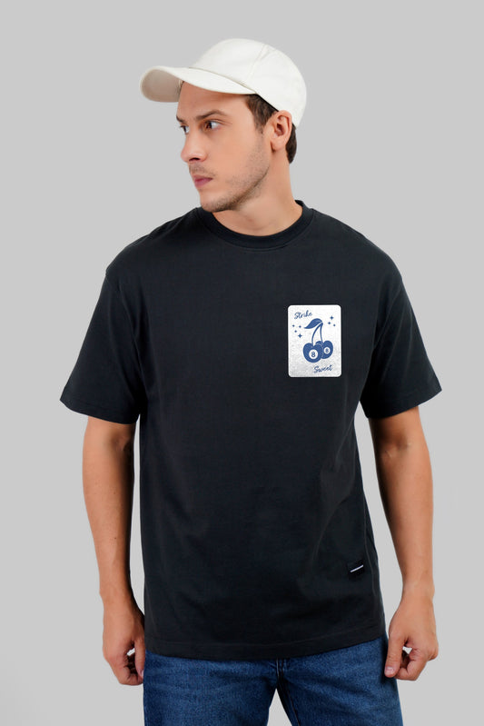 Unfold Your Cards Black Oversized Fit T-Shirt Men