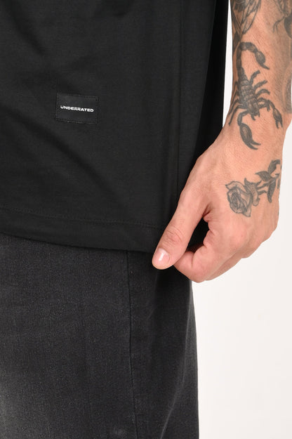 Chaotic Harmony Peace Graphic Black Oversized Fit T-Shirt Men