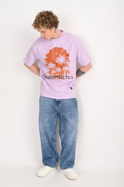 Sunset Riches Lavender Oversized Fit T-Shirt Men