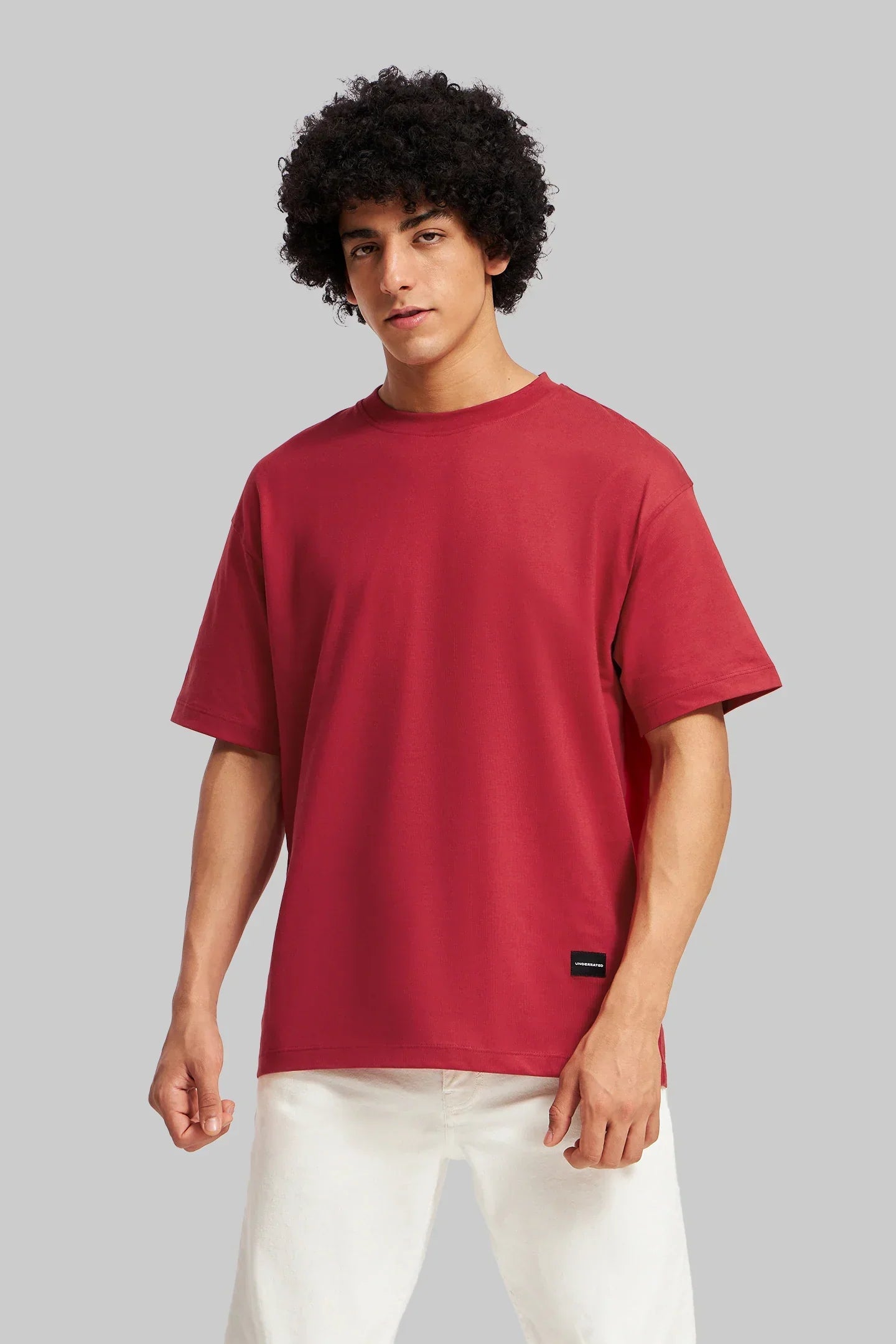 Pack of 5 Oversized Fit T-shirts - Lilac/Red/Black/Navy/Beige