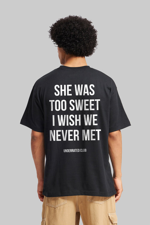 Regret Black Oversized Fit T-Shirt Men