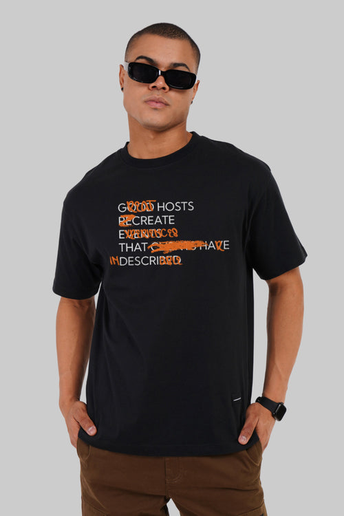 Rewritten Rules Statement Black Oversized Fit T-Shirt Men