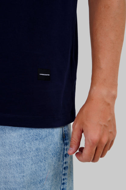 Midnight Monster Navy Blue Oversized Fit T-Shirt Men